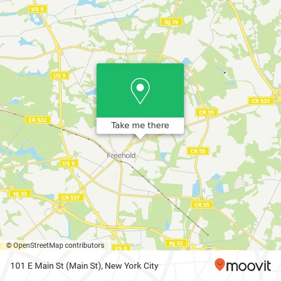 Mapa de 101 E Main St (Main St), Freehold, NJ 07728