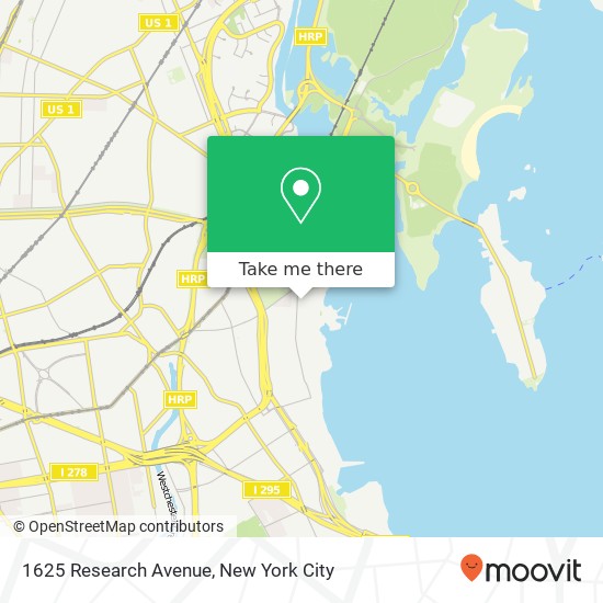 Mapa de 1625 Research Avenue, 1625 Research Ave, Bronx, NY 10465, USA