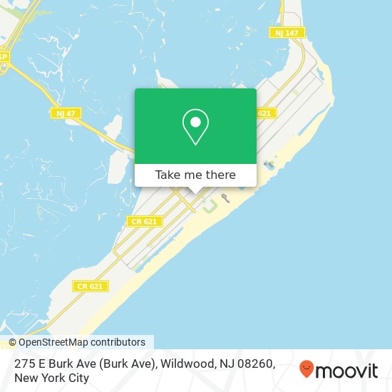 Mapa de 275 E Burk Ave (Burk Ave), Wildwood, NJ 08260