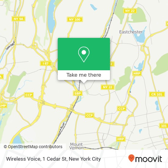 Mapa de Wireless Voice, 1 Cedar St