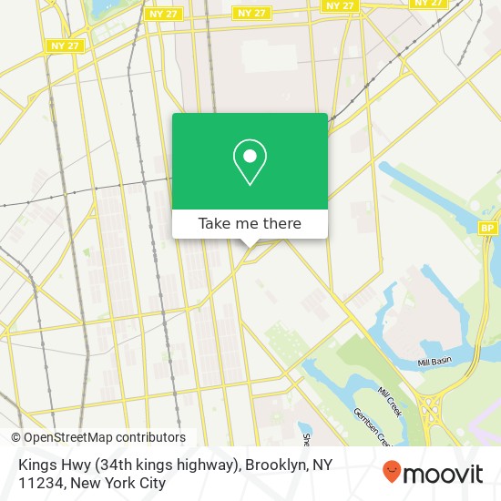 Mapa de Kings Hwy (34th kings highway), Brooklyn, NY 11234