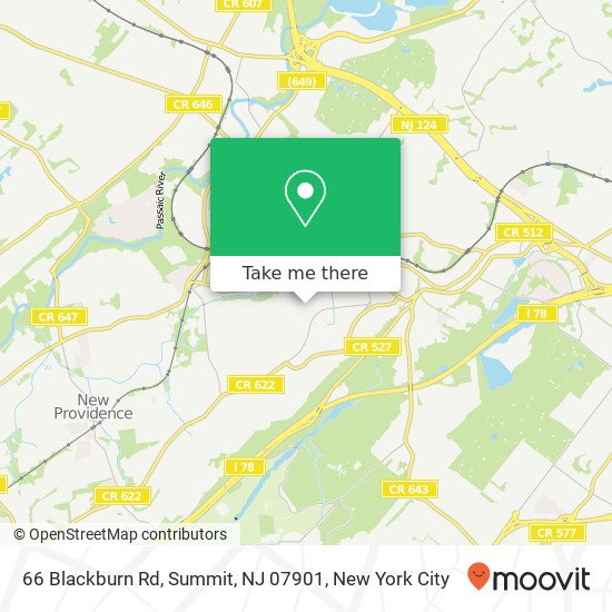 66 Blackburn Rd, Summit, NJ 07901 map