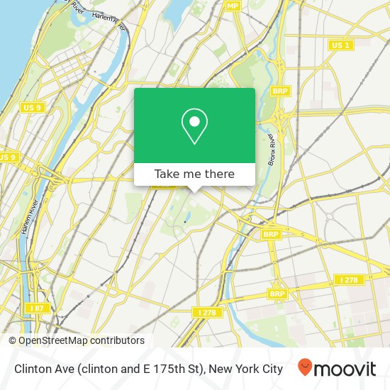Clinton Ave (clinton and E 175th St), Bronx, NY 10457 map