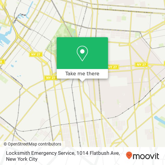 Mapa de Locksmith Emergency Service, 1014 Flatbush Ave