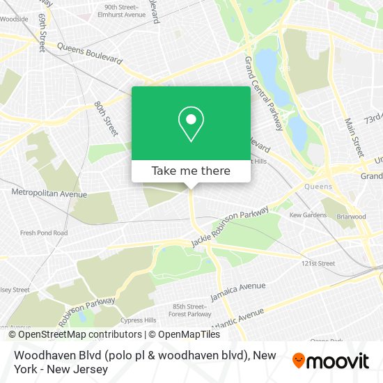 Mapa de Woodhaven Blvd (polo pl & woodhaven blvd)