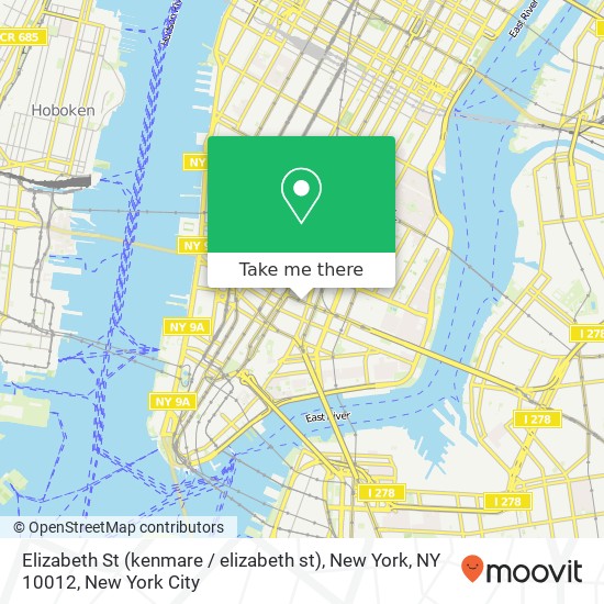 Mapa de Elizabeth St (kenmare / elizabeth st), New York, NY 10012
