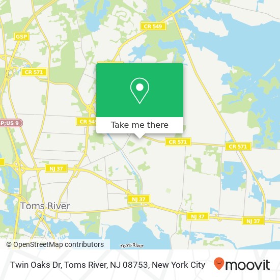 Twin Oaks Dr, Toms River, NJ 08753 map