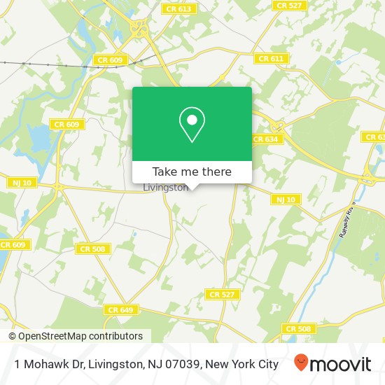 1 Mohawk Dr, Livingston, NJ 07039 map