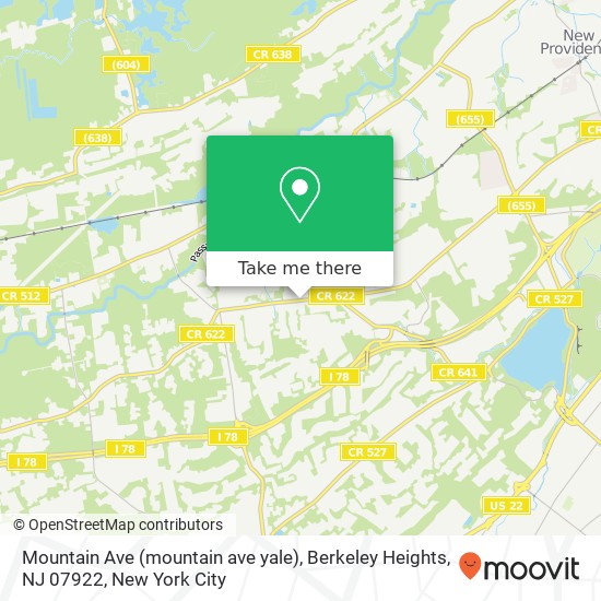 Mapa de Mountain Ave (mountain ave yale), Berkeley Heights, NJ 07922