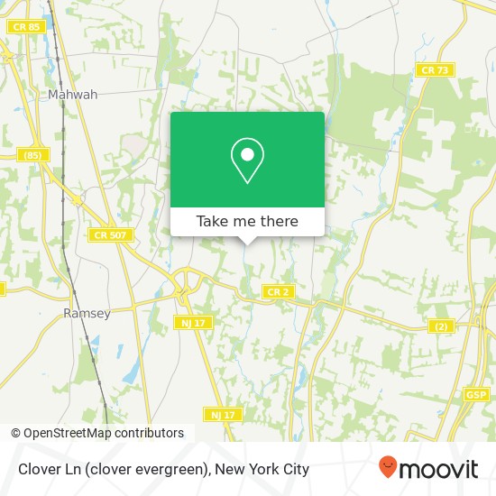 Clover Ln (clover evergreen), Upper Saddle River, NJ 07458 map