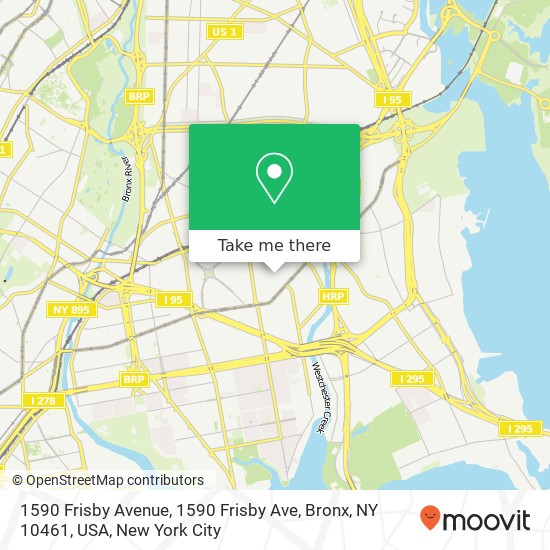 Mapa de 1590 Frisby Avenue, 1590 Frisby Ave, Bronx, NY 10461, USA