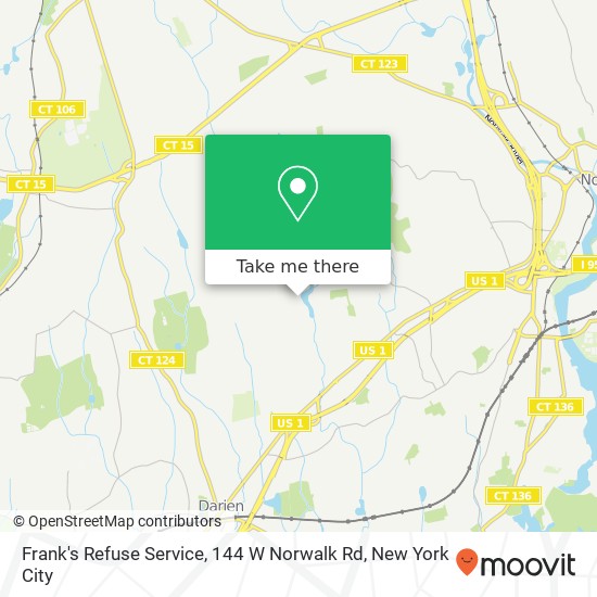 Mapa de Frank's Refuse Service, 144 W Norwalk Rd