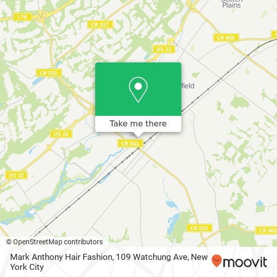 Mapa de Mark Anthony Hair Fashion, 109 Watchung Ave