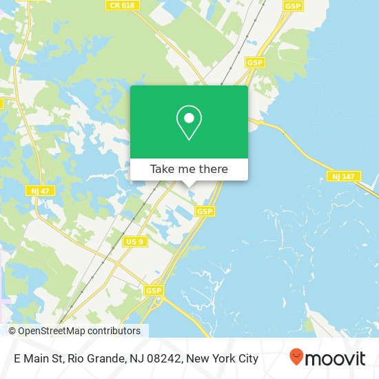 Mapa de E Main St, Rio Grande, NJ 08242