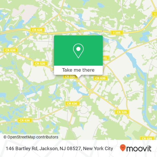 Mapa de 146 Bartley Rd, Jackson, NJ 08527