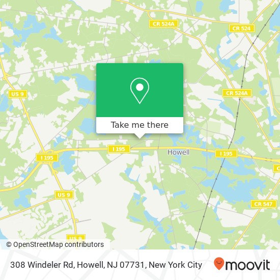 Mapa de 308 Windeler Rd, Howell, NJ 07731