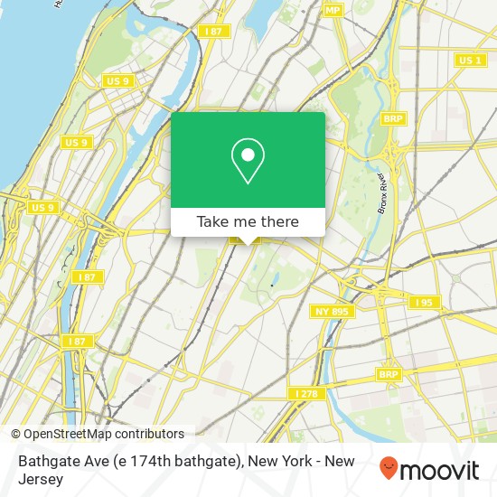 Bathgate Ave (e 174th bathgate) map