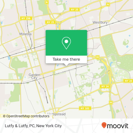 Mapa de Lutfy & Lutfy, PC, 595 Stewart Ave