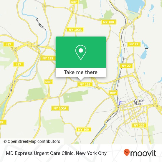 Mapa de MD Express Urgent Care Clinic, 388 Tarrytown Rd