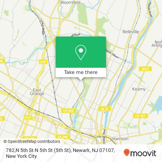 Mapa de 782,N 5th St N 5th St (5th St), Newark, NJ 07107