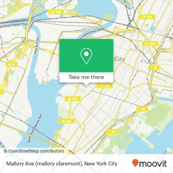 Mallory Ave (mallory claremont), Jersey City, NJ 07304 map