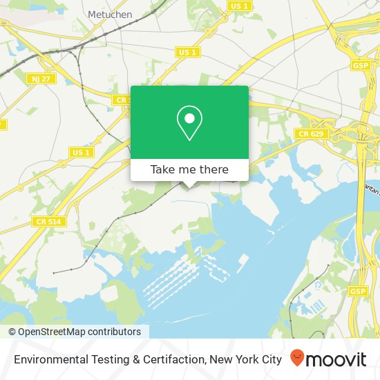 Environmental Testing & Certifaction, 284 Raritan Center Pkwy map