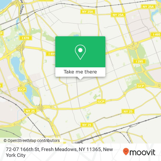 Mapa de 72-07 166th St, Fresh Meadows, NY 11365