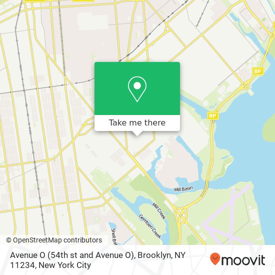 Mapa de Avenue O (54th st and Avenue O), Brooklyn, NY 11234