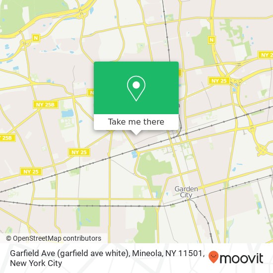 Garfield Ave (garfield ave white), Mineola, NY 11501 map