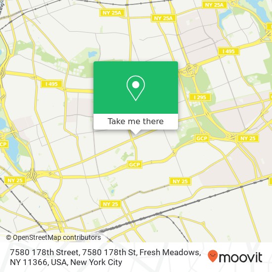 Mapa de 7580 178th Street, 7580 178th St, Fresh Meadows, NY 11366, USA