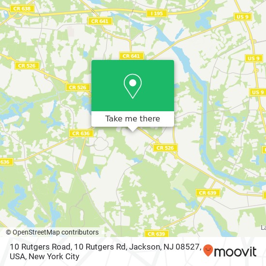 Mapa de 10 Rutgers Road, 10 Rutgers Rd, Jackson, NJ 08527, USA
