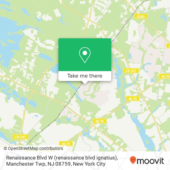 Renaissance Blvd W (renaissance blvd ignatius), Manchester Twp, NJ 08759 map