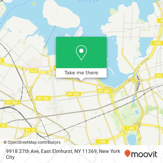 Mapa de 9918 27th Ave, East Elmhurst, NY 11369