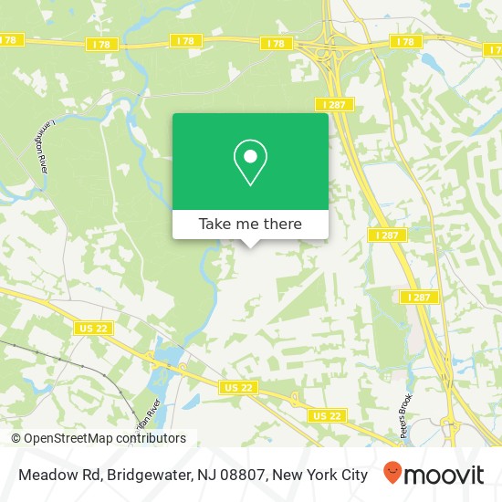 Mapa de Meadow Rd, Bridgewater, NJ 08807