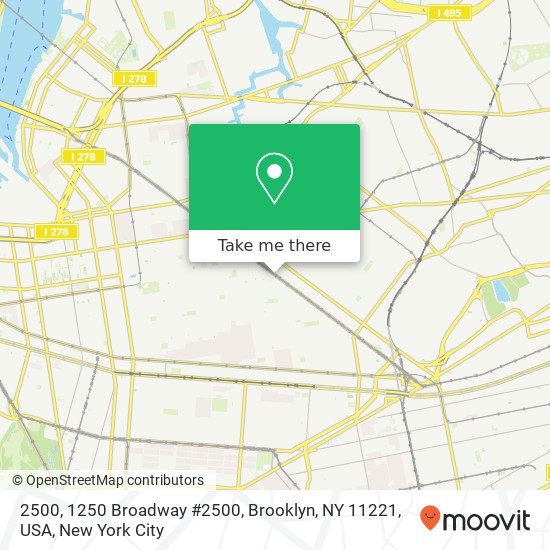 2500, 1250 Broadway #2500, Brooklyn, NY 11221, USA map