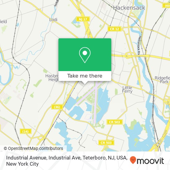 Industrial Avenue, Industrial Ave, Teterboro, NJ, USA map