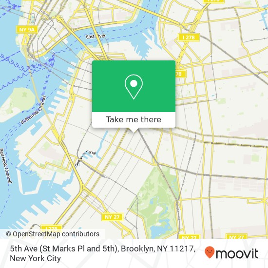 Mapa de 5th Ave (St Marks Pl and 5th), Brooklyn, NY 11217
