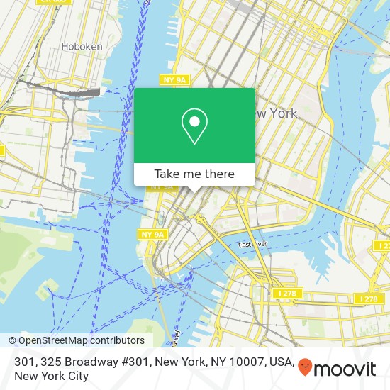 Mapa de 301, 325 Broadway #301, New York, NY 10007, USA