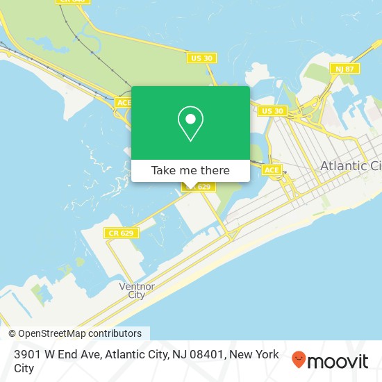 Mapa de 3901 W End Ave, Atlantic City, NJ 08401