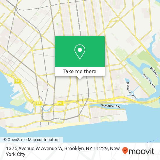 Mapa de 1375,Avenue W Avenue W, Brooklyn, NY 11229