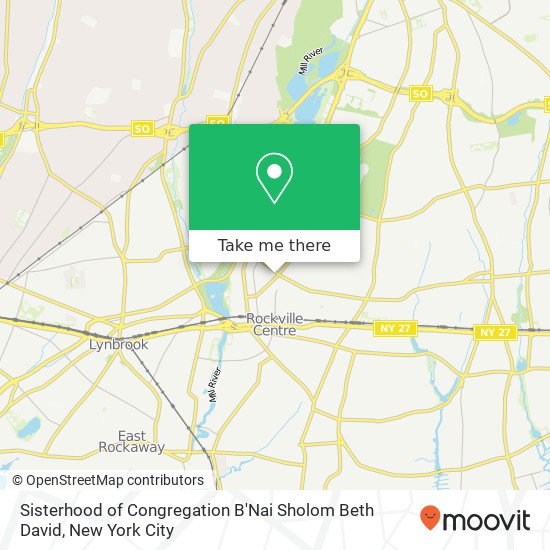 Sisterhood of Congregation B'Nai Sholom Beth David, 100 Hempstead Ave map