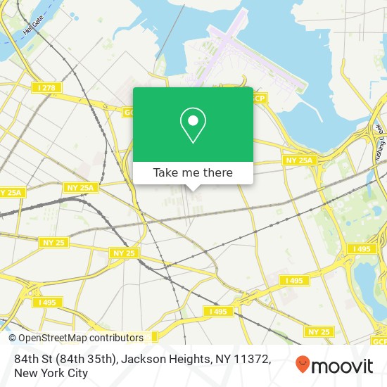 Mapa de 84th St (84th 35th), Jackson Heights, NY 11372