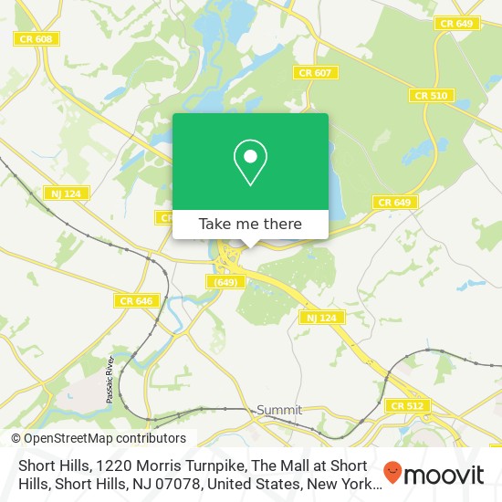 Short Hills, 1220 Morris Turnpike, The Mall at Short Hills, Short Hills, NJ 07078, United States map