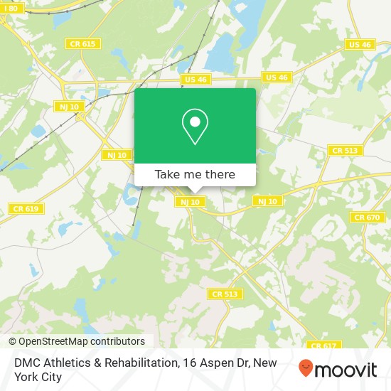 Mapa de DMC Athletics & Rehabilitation, 16 Aspen Dr