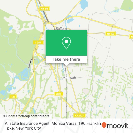 Mapa de Allstate Insurance Agent: Monica Varas, 190 Franklin Tpke