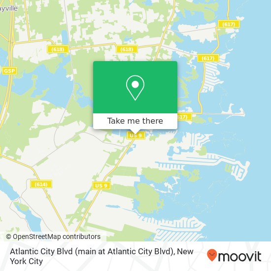 Mapa de Atlantic City Blvd (main at Atlantic City Blvd), Lanoka Harbor, NJ 08734