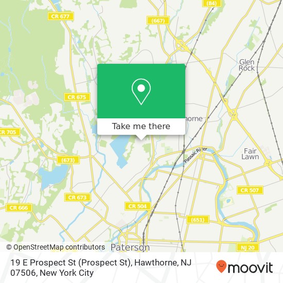 Mapa de 19 E Prospect St (Prospect St), Hawthorne, NJ 07506
