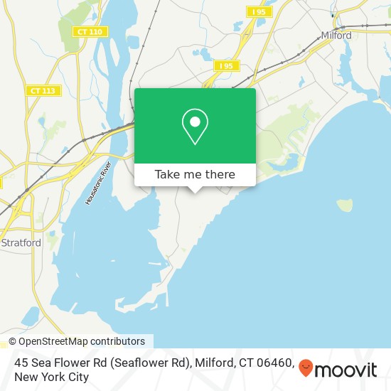 Mapa de 45 Sea Flower Rd (Seaflower Rd), Milford, CT 06460