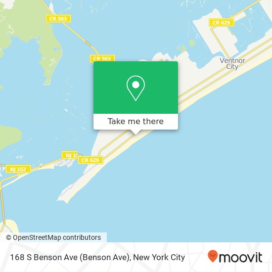 Mapa de 168 S Benson Ave (Benson Ave), Margate City, NJ 08402