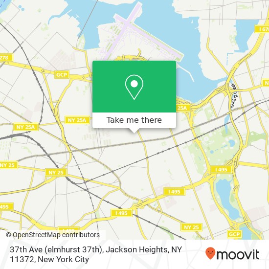 37th Ave (elmhurst 37th), Jackson Heights, NY 11372 map